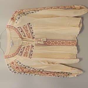 American Eagle size small top. Bohemian print blue, burnt red and rose pink